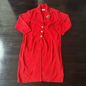 Vintage 1980s zanda nellis Red Button-Up Long Coat